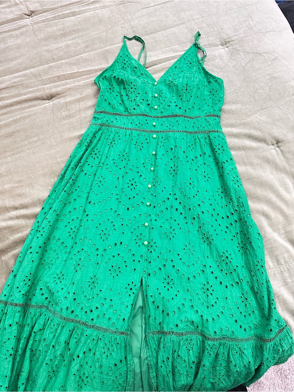 Women’s Eyelet Maxi Dress - Green